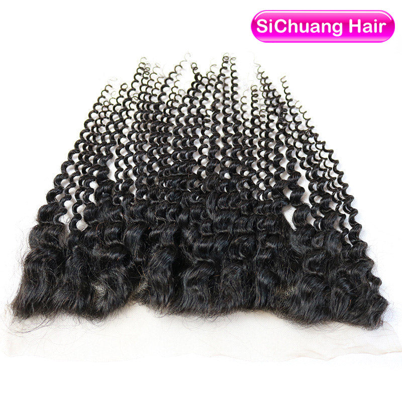 13x4Closure Kinky Curly Human Hair  Lace Frontal