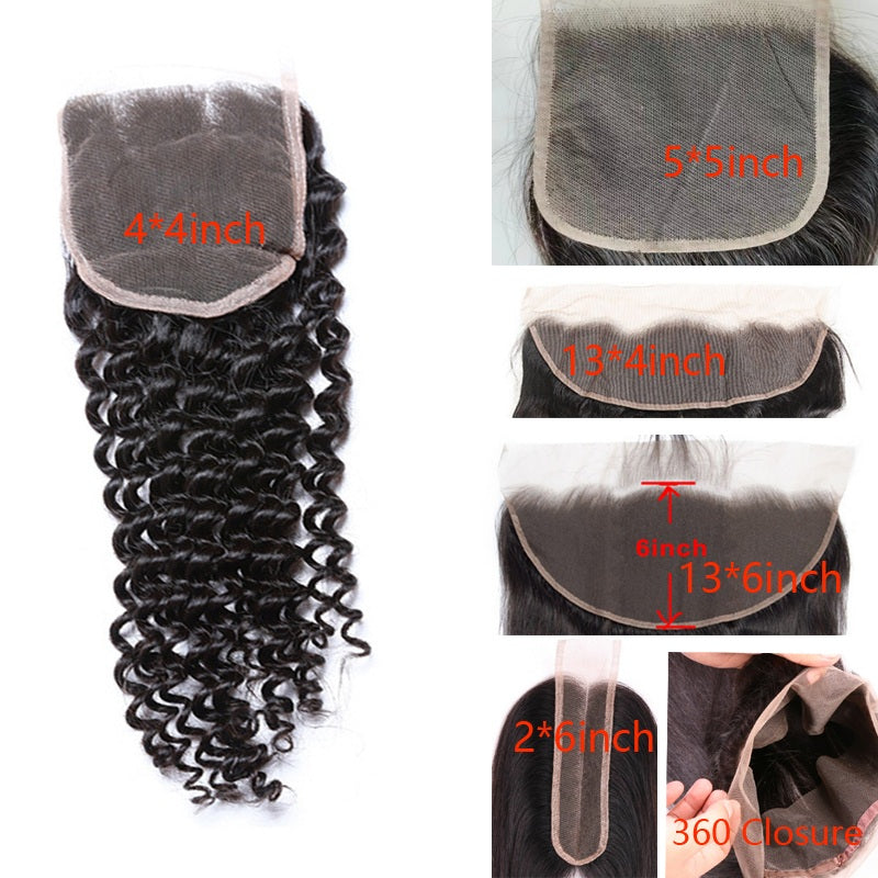 13x4Closure Kinky Curly Human Hair  Lace Frontal