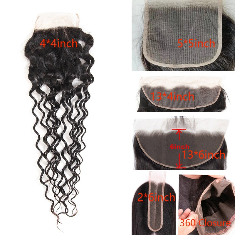 Lace Closure Frontal Water Wave Human Hair  Lace Frontal