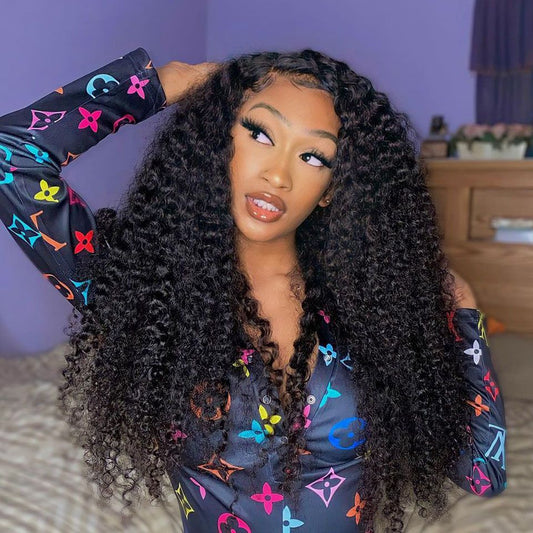 360 Full Lace Human Hair Wigs Jerry Curly Density 180%