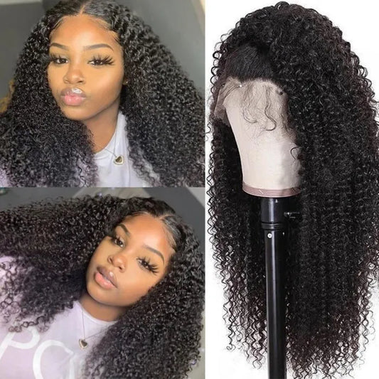 360 Full Lace Human Hair Wigs Kinky Curly Density 180%