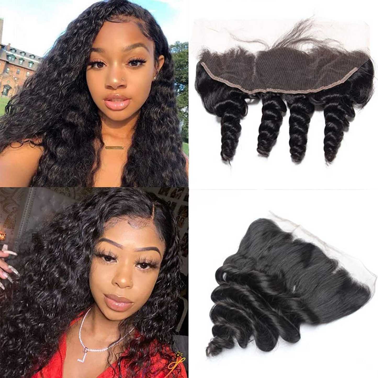 13x4Closure Loose Wave Human Hair Lace Frontal