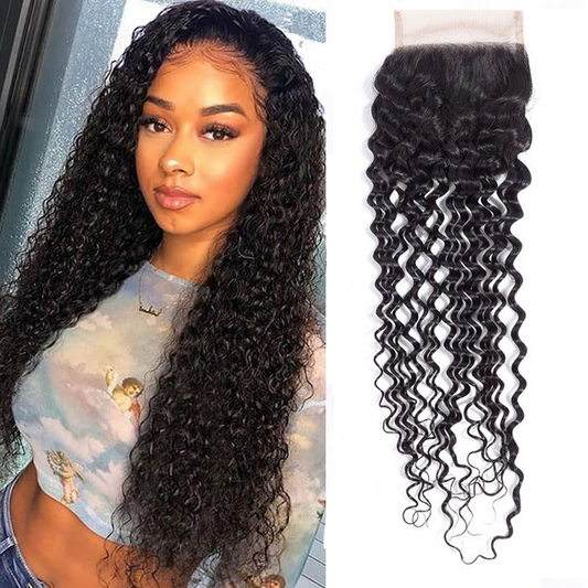 4x4Closure Jerry Curly Human Hair Lace Frontal