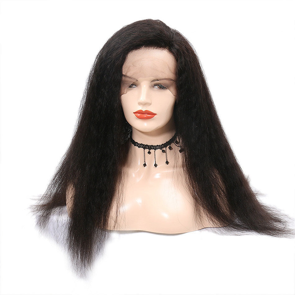 USUCHBEAUTY Kinky Straight Human Hair Wig 180% Density 13x4 HD