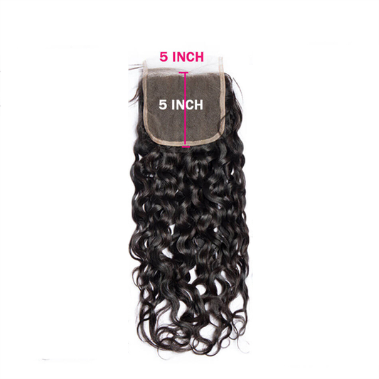 5x5Closure Water Wave Human Hair Lace Frontal